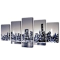 Miniatyrbild 1 av 3: Set med 5 tryckta väggtavlor Horizon av New York i monokrom DEC022920 Guld