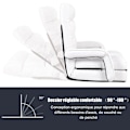 Miniatyrbillede 4 af 5: Stolbar sofa, konvertibel enkelt plads i stof med pude, 5 positioner, hvid 20_0000626 Vit