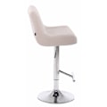 Miniatyrbild 2 av 3: Set med 2 barstolar med modernt design i vit syntetisk material, metallben med kromlook TDB10463 Vit