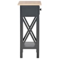 Miniatyrbillede 4 af 6: Side table for the end of the sofa with drawer 27 x 27 x 65,5 cm MDF + black pine wood DEC032475 kastanj