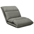 Miniatyrbild 3 av 6: Fällbar justerbar golvfauteuil lång stol i mikrofiber grå DEC026235 Grå