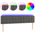 Miniatyrbillede 1 af 5: Hovedgærde - Ikke specificeret - 200x78/88 cm - Mørkegrå velour - Indbygget LED - Moderne design Mörkgrå