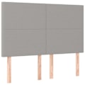 Pikkukuva 2 / 5: Sängynpääty lisävaruste makuuhuoneeseen LED-huonekalu 144 x 5 x 118/128 vaalea harmaa kangas