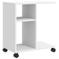 Miniatyrbillede 1 af 6: Sidebord til stuen på hjul 50 x 30 x 55 cm hvidt ingeniørtræ DEC032324 Vit