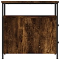 Miniatyrbillede 4 af 6: Natbord med skuffer og hylde 30 x 60 x 60 cm brun ingeniørtræ og jern DEC033537 kastanj
