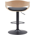 Miniatyrbillede 6 af 6: Skamler x1 scandinavisk design i sort PVC med lys træstruktur og sorte metalben 10_0005035 kastanj