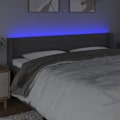 Miniatyrbillede 3 af 4: Hovedgærde til seng, soveværelse, LED-møbel 203 x 16 x 78/88, mørkegrå stof Mörkgrå