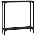 Miniatyrbillede 4 af 6: Entréemøbel konsolbord design elegant 75 x 22,5 x 75 cm ingeniørtræ og sort metal DEC032147 kastanj
