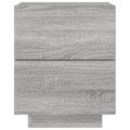 Pikkukuva 5 / 6: 2 kpl yöpöytiä laatikoilla ja LED-valaistuksella, mitat 45 x 40 x 55 cm, harmaa engineering-puu DEC032864 kastanj