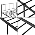 Miniatyrbillede 5 af 5: Seng til voksne i metal med metalbunde, struktur i sort stål 140 x 200 cm 03_0002693 Metall