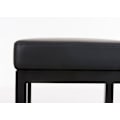 Miniatyrbillede 3 af 3: Barstol x1 med fodstøtte, enkelt design, sædehøjde 80 cm i sort PVC og støtte i sort metal 10_0005406 Metall