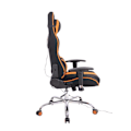 Miniatyrbillede 3 af 6: Gaming kontorstol i sportsligt design med massagestøtte og varmerefunktion, polstret i sort / orange stof 10_0002536 Svart