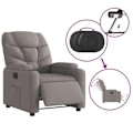 Miniatyrbild 4 av 6: Recliner TV med elektrisk lutningsfunktion mycket bekväm i taupe tyg DEC028570 Guld