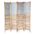 Pikkukuva 1 / 5: Paravent - Décoshop26 - 4 Paneelia - Puuta ja Metallia - 170x160x2cm - Käännettävä ja Magneettinen kastanj
