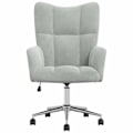 Miniatyrbillede 2 af 6: Moderne lounge stol med hjul, justerbar højde, lysegrå fløjl DEC026676 Grå