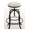 Miniatyrbillede 2 af 6: Industriel design barstol med justerbar højde i sort metal og sæde i hvid PVC 10_0005360 Vit