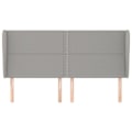 Miniatyrbillede 2 af 6: Sengegavl tilbehør til soveværelse møbel med sidelæbe 183 x 23 x 118/128 cm lys grå stof TDL0205203 Grå