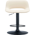 Miniatyrbillede 6 af 6: Barstol høj x1 med fodstøtte i creme PVC og sort metalben 10_0004585 Grädde