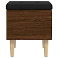 Miniatyrbillede 3 af 6: Bænk med opbevaring og sort siddepude 42 x 42 x 46 cm i ingeniørtræ farve eg brun DEC024737 kastanj