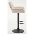 Miniatyrbillede 2 af 4: Barstole - Décoshop26 - TDB10226 - Creme stof - Sorte metal trumpetben - Justerbar 360° Grädde