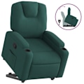 Miniatyrbillede 2 af 6: Fauteuil relax TV med komfortabel polstring, elektrisk løftefunktion i mørkegrøn stof DEC028222 Guld