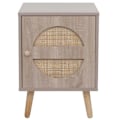 Miniatyrbillede 5 af 6: Nattens bord, sidebord med to opbevaringsrum i kubu, trælook eg og MDF 56x40x40 cm 04_0008529 kastanj