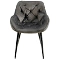 Miniatyrbillede 2 af 6: Spisestol x1 design og moderne, sæde i antracitvelour og ben i sort metal 10_0001495 Metall