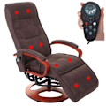 Miniatyrbillede 4 af 6: Afslapningsstol med massagefunktion i brun imiteret ruskind 04_0004339 kastanj