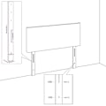 Miniatyrbillede 5 af 6: Hovedgærde til soveværelse med 4 dele 90 x 5 x 78/88 cm lys gråt stof TDL0206025 Grå