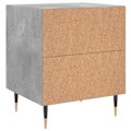 Miniatyrbillede 6 af 6: Sæt med 2 sengeborde med to skuffer 40 x 35 x 47,5 cm grå ingeniørtræ og jern DEC035910 kastanj