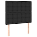 Miniatyrbillede 1 af 6: Sengegavl - TDL - 80 x 5 x 78/88 cm - Syntetisk læder sort - Højdejusterbar - Klassisk design Svart