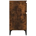 Miniatyrbillede 3 af 6: Natsbord med skuffe og opbevaringsrum 40 x 35 x 70 cm brun ingeniørtræ og metal DEC033600 kastanj