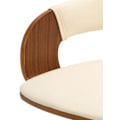 Miniatyrbillede 5 af 5: Retro chic design barstol med creme PVC sæde og valnødtræ, sort metal ben 10_0005291 kastanj