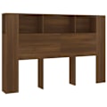 Miniatyrbillede 1 af 5: Hovedgærde med opbevaring, tilbehør til seng, natbord, hylde 160 x 18,5 x 104,5 MDF brun kastanj