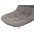 Miniatyrbillede 4 af 5: Stol til spisestue x1 drejelig retro design PVC grå taupe med krom ben 04_0002193 Grå