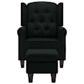 Miniatyrbillede 3 af 6: Moderne lounge stol med sort fodskamler, sort stof DEC026840 Svart