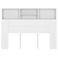 Miniatyrbillede 3 af 4: Hovedgærde med opbevaring til sengetilbehør natbord hylde 140 x 19 x 103,5 MDF hvid