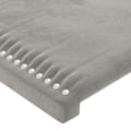 Miniatyrbillede 4 af 4: Hovedgærde accessory til seng soveværelse møbel med LED 90 x 5 x 118/128 lysegrå velour