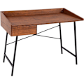 Miniatyrbillede 1 af 4: Kontor skrivebord med opbevaringsskuffe 98 ved 114 ved 60 MDF brun