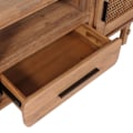Miniatyrbillede 3 af 6: TV-møbel med skuffe og tre opbevaringsrum i akacietræ, MDF og rattan i teakfarve 160 cm 04_0007867 kastanj