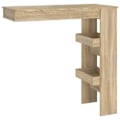 Miniatyrbillede 1 af 6: Væghængt barbord med reoler 102 x 45 x 103,5 cm, ingeniertræ i egetræ farve DEC036231 kastanj