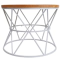 Miniatyrbillede 5 af 6: Bordpladebordsbord, metal- og trækonstruktion, diameter 66 cm, hvid 04_0008470 Vit