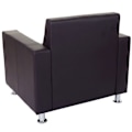 Miniatyrbild 6 av 6: Lounge-fåtölj i syntetiskt material i kaffefärg med metallben, modern design 04_0003125 Metall