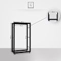 Miniatyrbillede 2 af 6: Range bûches hylde støtte træ til pejs 100x60x25 cm sort metal 10_0003555 kastanj