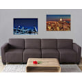 Miniatyrbillede 3 af 5: Sæt med 2 LED lærreder, lysende vægmaleri 40x60 cm med timer, Skyline New York 04_0000456 Guld