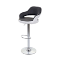 Miniatyrbillede 1 af 6: Barstol, drejelig bardisk taburet med ryg i sort og hvid PVC 04_0005281 Vit