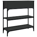 Miniatyrbillede 5 af 6: Elegant design konsolbord til entré med skuffer og hylder 72,5 x 25 x 75 cm sort ingeniértræ DEC032143 kastanj
