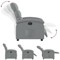 Miniatyrbillede 5 af 6: Fauteuil relax TV med komfortabel polstring, manuel vippefunktion i lysegråt stof DEC027893 Grå