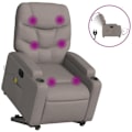 Miniatyrbillede 2 af 6: Massage- og vippestol i taupe stof DEC027869 Mol