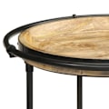 Pikkukuva 6 / 6: 3-tasoinen apupöytä ø55 x 83 cm mangopuisesta ja metallista DEC032556 kastanj